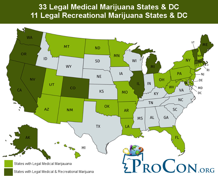 Legal Medical Marijuana States And Dc Medical Marijuana Procon Org